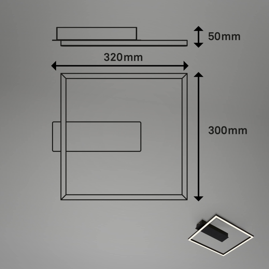 Briloner - LED plafonsko svetlo FRAME LED/14W/230V 3000K 30x32 cm crna