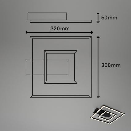 Briloner - LED plafonsko svetlo FRAME LED/22W/230V 3000K 30x32 cm crna