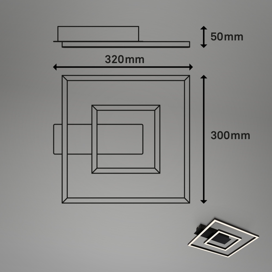 Briloner - LED plafonsko svetlo FRAME LED/22W/230V 3000K 30x32 cm crna