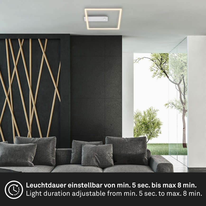 Briloner - LED plafonsko svetlo sa senzorom pokreta i sumraka FRAME LED/14W/230V 3000K 30x32 cm mat hrom