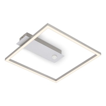 Briloner - LED plafonsko svetlo sa senzorom pokreta i sumraka FRAME LED/14W/230V 3000K 30x32 cm mat hrom