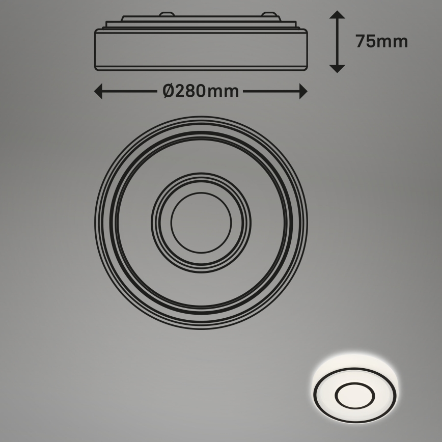 Briloner - LED plafonsko svetlo SIRKEL LED/12W/230V crna