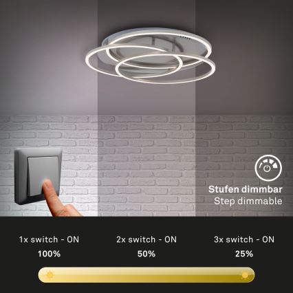 Briloner - LED prigušiva plafonska svetiljka FRAMES LED/60W/230V, mat hrom