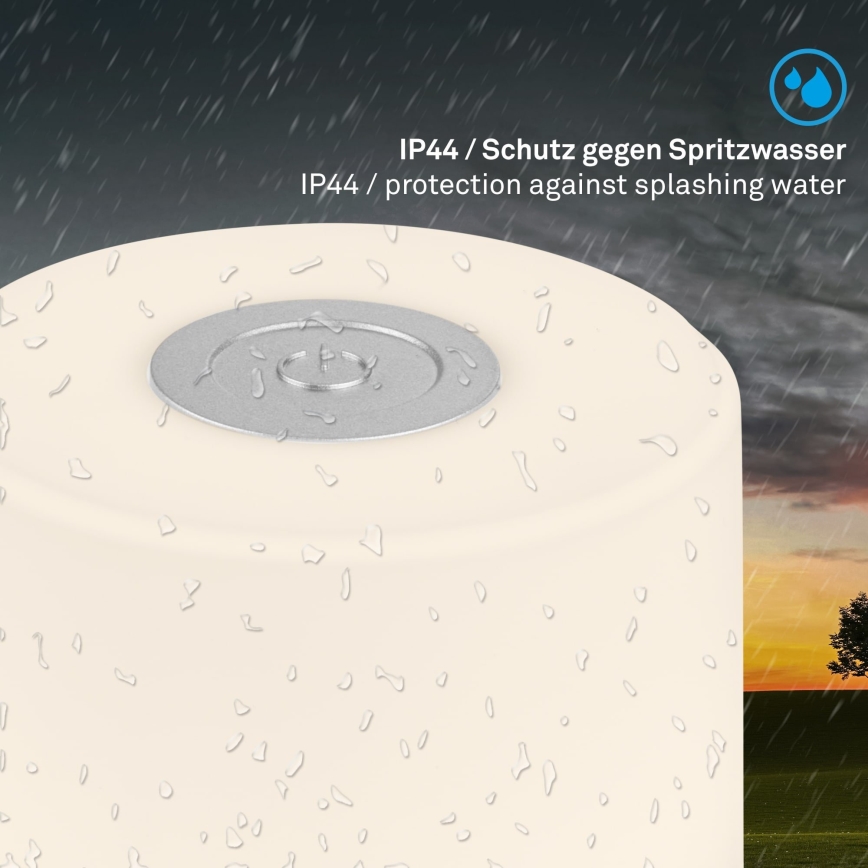 Briloner - LED punjiva dodirna stona lampa za spoljašnju upotrebu, s prigušiva funkcijom, LED/2W/5V 2700K IP44 1200 mAh, mat hrom