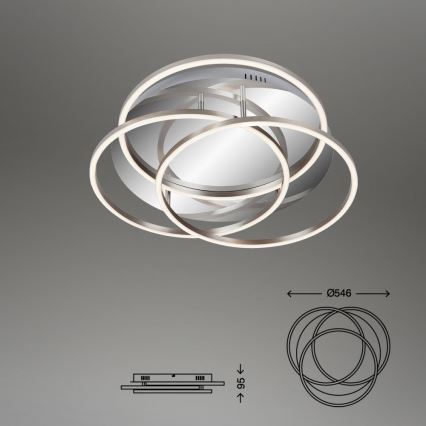 Briloner - LED prigušiva stropna svetiljka FRAMES LED/60W/230V sjajni hrom