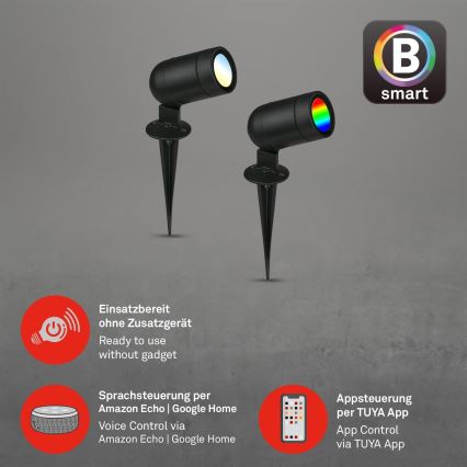 Briloner - LED RGBW prigušiva spoljašnja svetiljka LED/4,4W/230V 2700/4000/6500K IP44 Wi-Fi Tuya