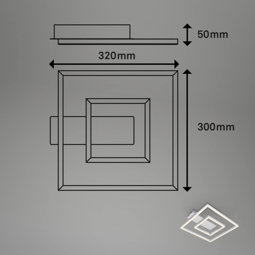 Briloner - LED stropna svetiljka FRAME LED/22W/230V 3000K 30x32 cm matni hrom