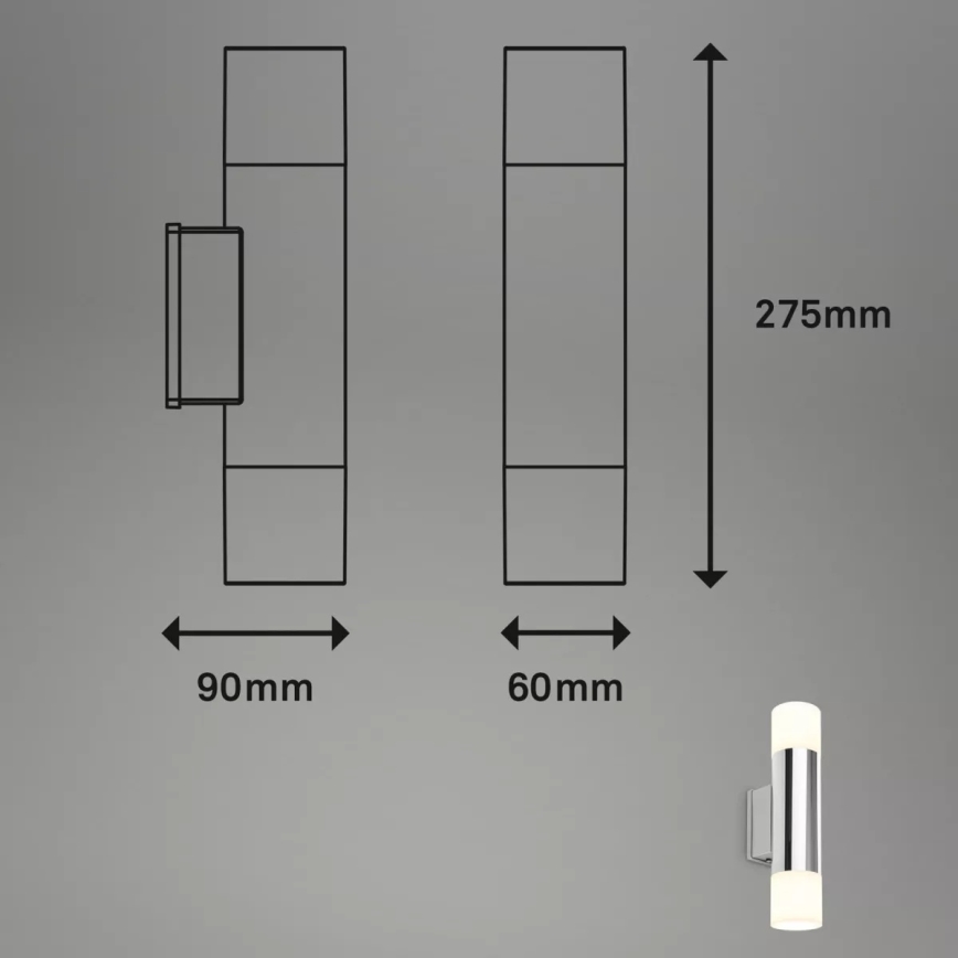 Briloner - LED zidno svetlo za kupatilo 2xGU10/4,8W/230V IP44 3000K sjajni hrom