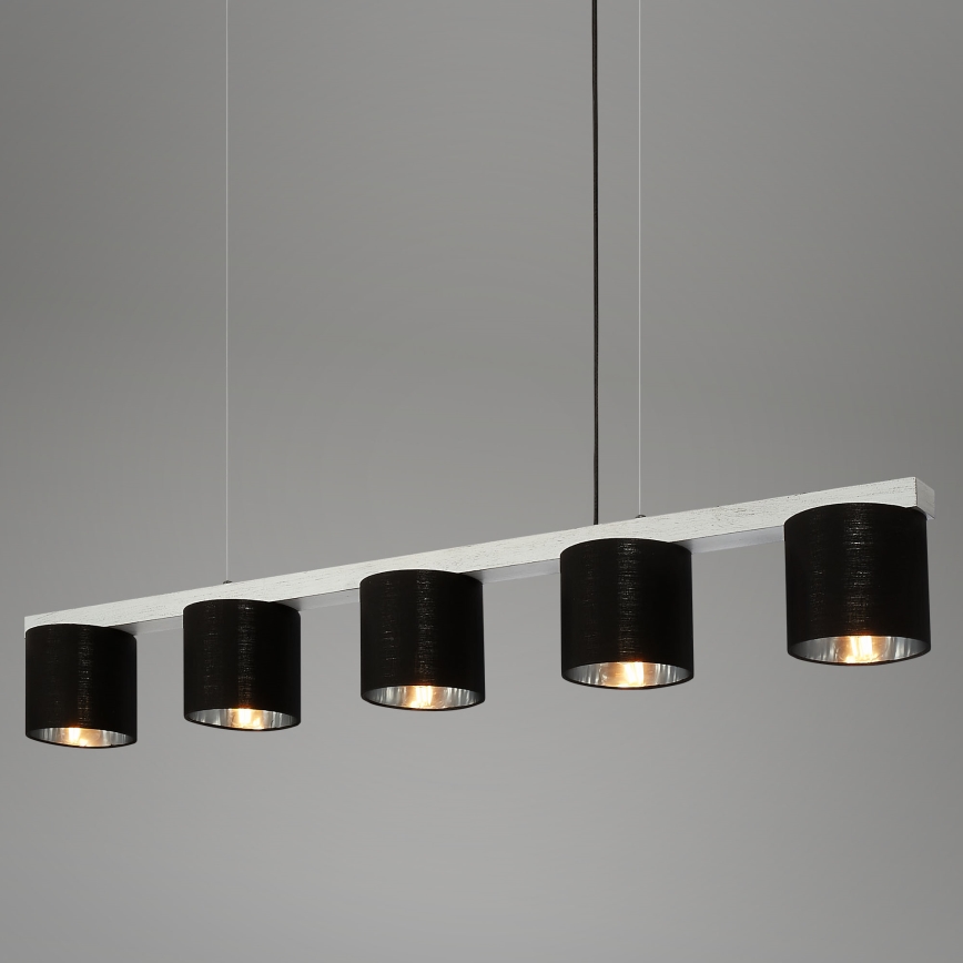 Briloner - Luster na sajli LURI 5xE14/25W/230V, od kaučukovog drveta