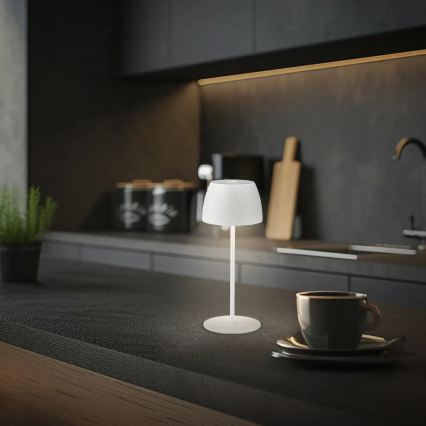 Briloner  - LED Prigušiva Punjiva Dodirna Spoljašnja Stona Lampa MINI LED/2,5W/5V IP44 1800 mAh Bela