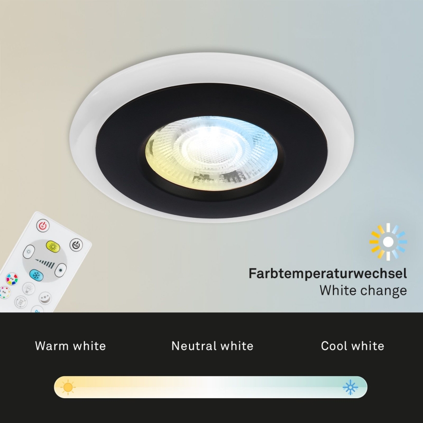Briloner - Komplet 3x LED RGBW prigušiva ugradna svetla za kupatilo LED/5W/230V 3000-6500K IP44 + daljinski upravljač