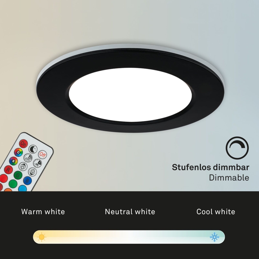 Briloner - Komplet od 3 kom LED RGBW prigušiva ugradna plafonska svetla za kupatilo LED/4,8W/230V 3000-6500K IP65 + daljinski upravljač