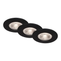 Briloner - SET od 3x LED ugradnih kupatilskih stropnih svetiljki LED/4,9W/230V IP44 crne