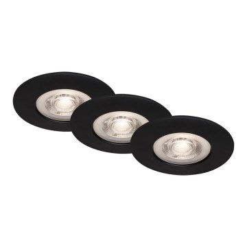 Briloner - SET od 3x LED ugradnih kupatilskih stropnih svetiljki LED/4,9W/230V IP44 crne