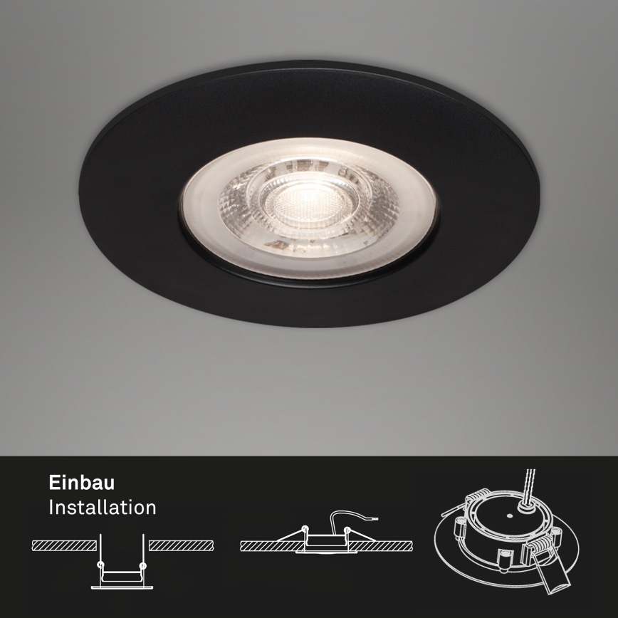 Briloner - SET od 3x LED ugradnih kupatilskih stropnih svetiljki LED/4,9W/230V IP44 crne