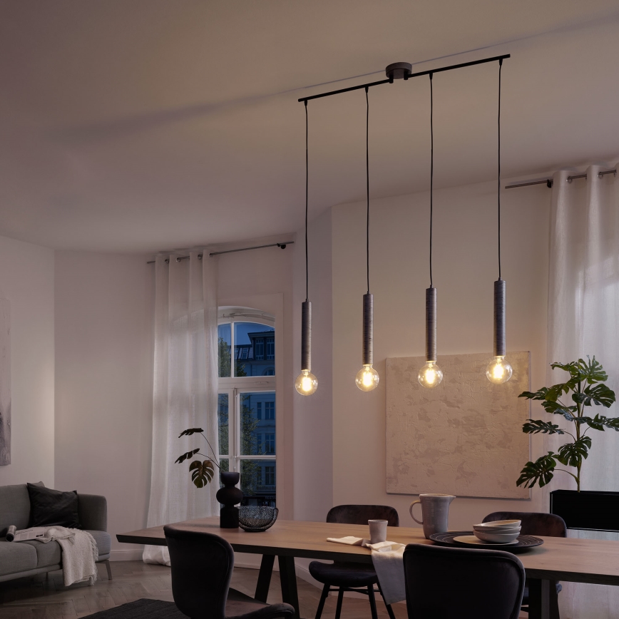 Briloner - Srebrni luster na sajli LONGA 4xE27/60W/230V