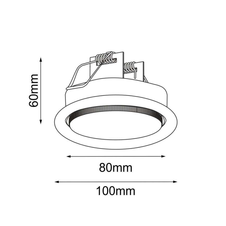 Brosline - Ugradna stropna svetiljka 1xGX53/9W/230V crna