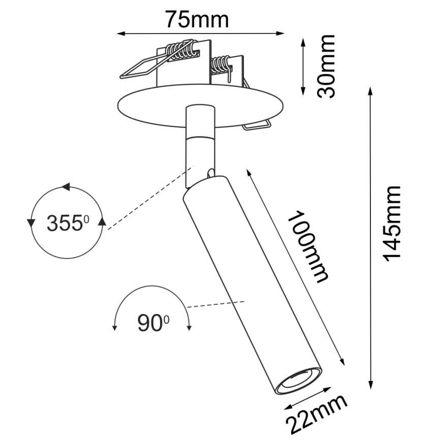 Brosline - Ugradni reflektor 1xG9/2,5W/230V crni