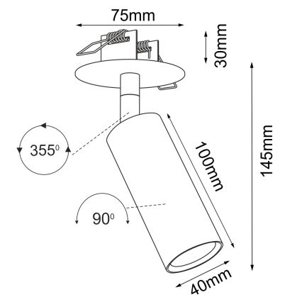 Brosline - Ugradno plafonsko spot svetlo 1xGU10/4W/230V, belo