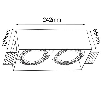 Brosline - Ugradno svetlo 2xGU10/18W/230V crno