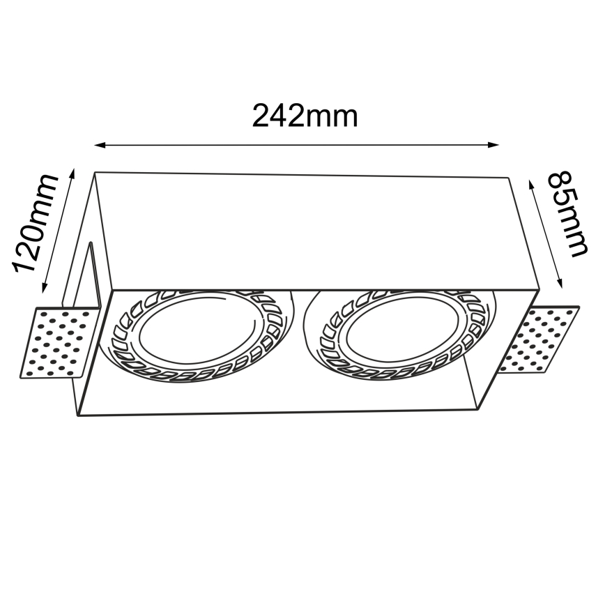 Brosline - Ugradno svetlo 2xGU10/18W/230V crno