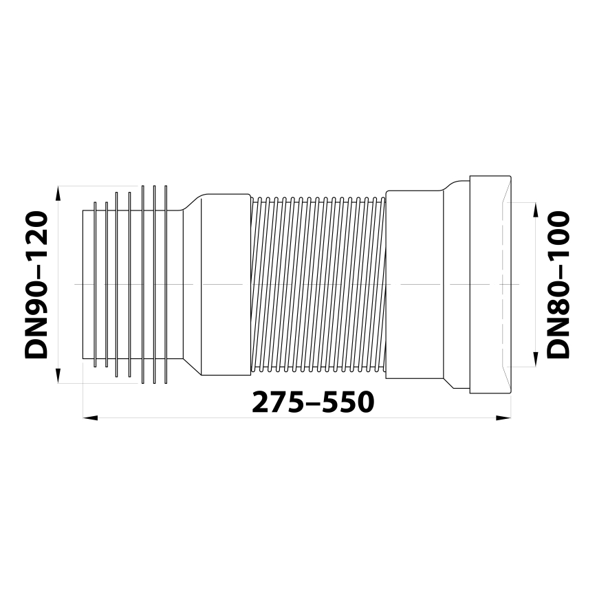 Bruckner - Flexi priključak za WC 27,5-55 cm bela