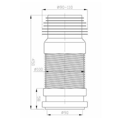 Bruckner - Flexi priključak za WC 45 cm bela/crna
