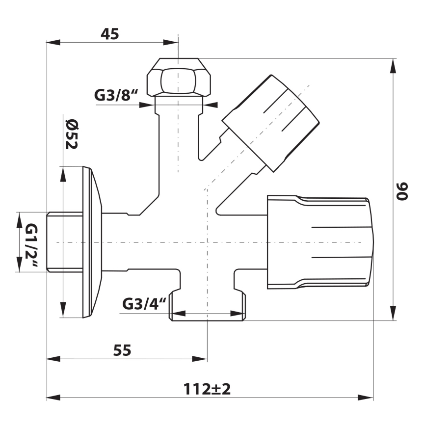 Bruckner - Kombinovani ventil sjajni hrom
