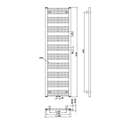 Bruckner - Kupatilski radijator ALBRECHT 157x40 cm beo