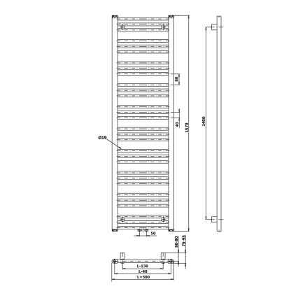 Bruckner - Kupatilski radijator ALBRECHT 157x50 cm bela
