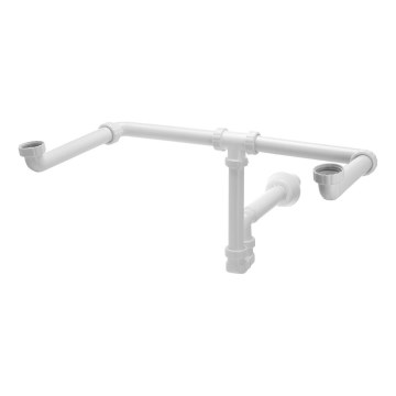 Bruckner - Nameštajni sifon za dvostruki umivaonik MOSQUITO DN40, bela