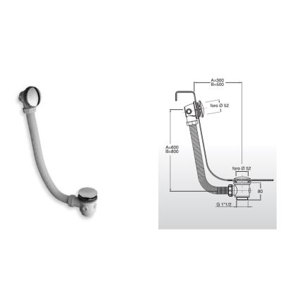 Bruckner - Set za kadu CLICK-CLACK bela/sjajni hrom