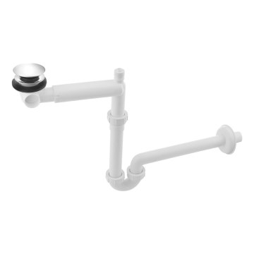 Bruckner - Sifon za umivaonik sa CLICK-CLACK ispustom, za nameštaj, DN32, bela/sjajni hrom