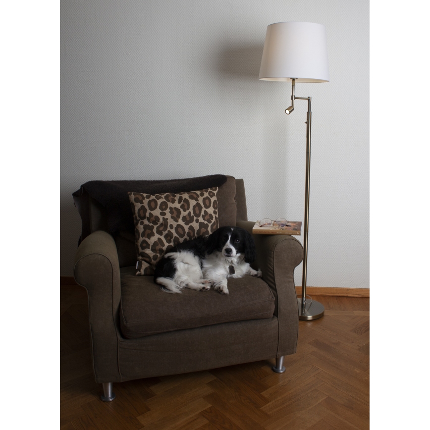 ByRydens - LED stojeća lampa ORLANDO 1xE27/5W/230V + LED/3W bela/bronza prečnik 36 cm