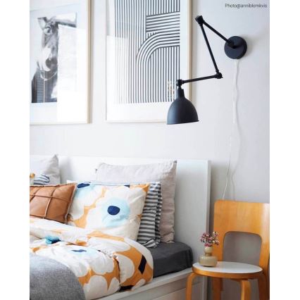 ByRydens - Zidna lampa BAZAR 1xE27/5W/230V crna