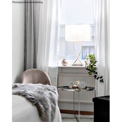 ByRydens - Stona lampa OMEGA 1xE27/5W/230V bela/mesing