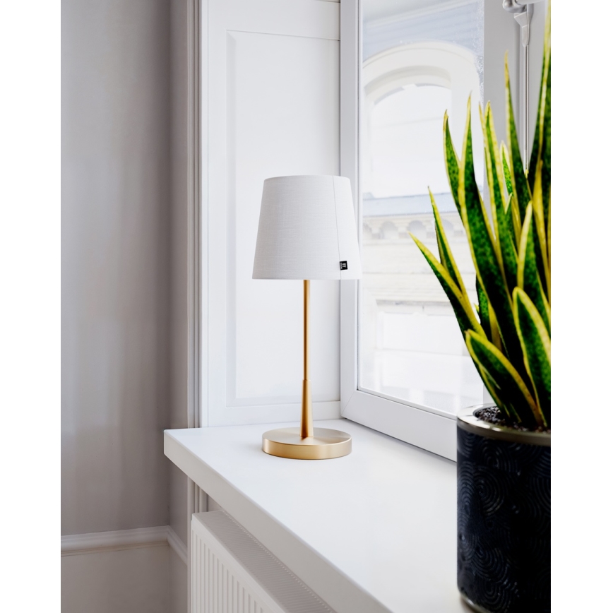 ByRydens - Stona lampa LUMI 1xE27/8W/230V bela/zlatna 48,5 cm