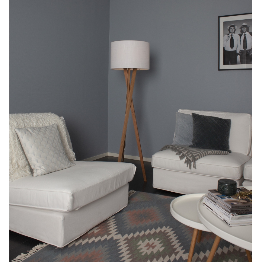 ByRydens - Podna lampa VEGA 1xE27/5W/230V bež/bela