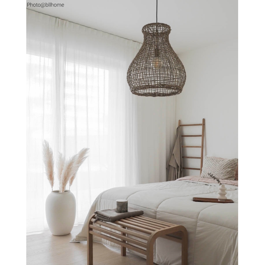 ByRydens - Luster na sajli SEAGRASS 1xE27/8W/230V bež, prečnik 49 cm