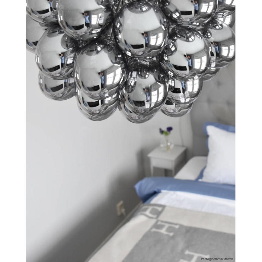 ByRydens - Luster na sajli GROSS 8xG9/4W/230V dimljeno/crna, prečnik 50 cm