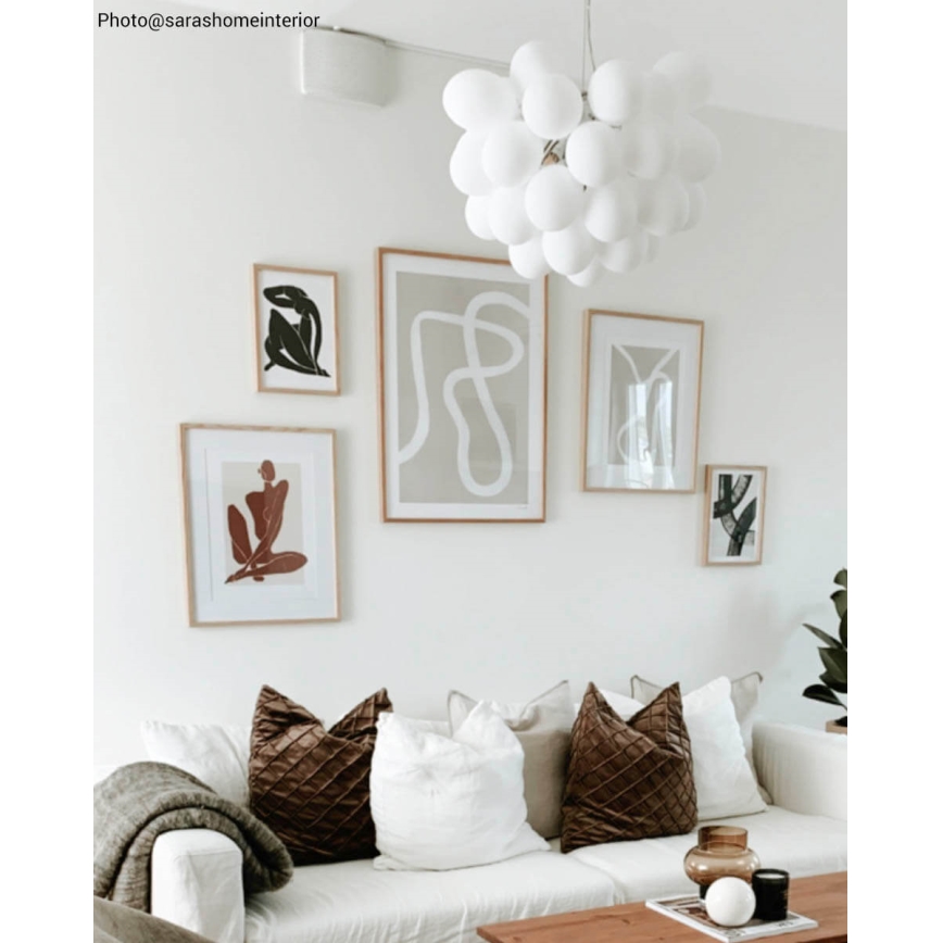 ByRydens - Luster na sajli GROSS 8xG9/4W/230V bela prečnik 50 cm