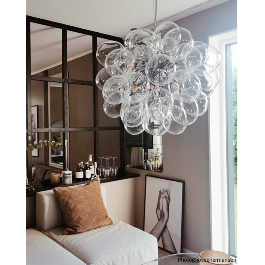 ByRydens - Luster na sajli GROSS 8xG9/4W/230V proziran, prečnik 50 cm