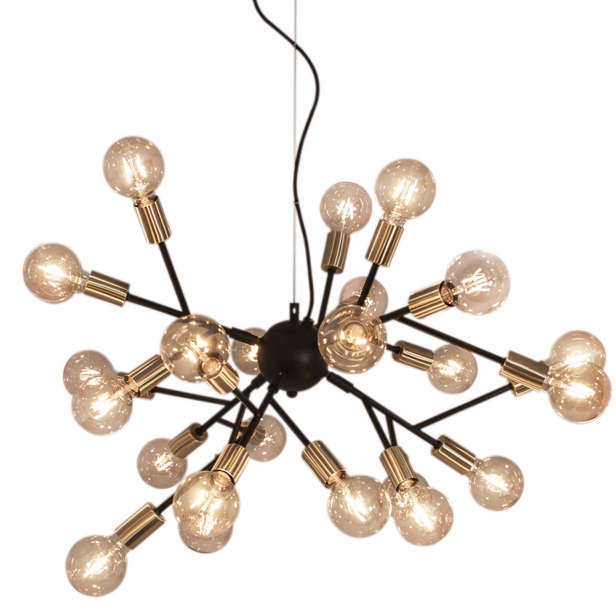 ByRydens - Luster na sajli HEROES 24xE27/5W/230V crni prečnik 80 cm