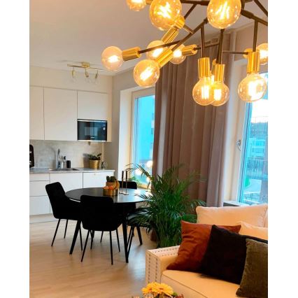 ByRydens - Luster na sajli HEROES 24xE27/5W/230V crni prečnik 80 cm