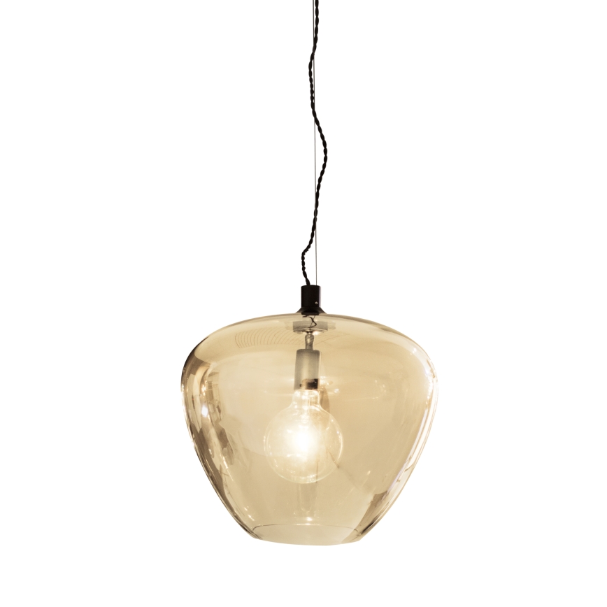 ByRydens - Luster na sajli BELLISSIMO 1xE27/8W/230V zadimljeno/smeđe preč. 40 cm