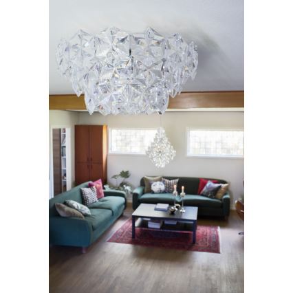 ByRydens - Plafonska svetiljka MONARQUE 3xE27/5W/230V sa prozirnim staklom, prečnik 51 cm