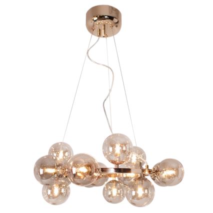 ByRydens - Luster na sajli SPLENDOR 15xG9/5W/230V zadimljeno/braon prečnik 58 cm