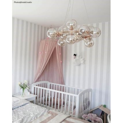 ByRydens - Luster na sajli SPLENDOR 15xG9/5W/230V zadimljeno/braon prečnik 58 cm