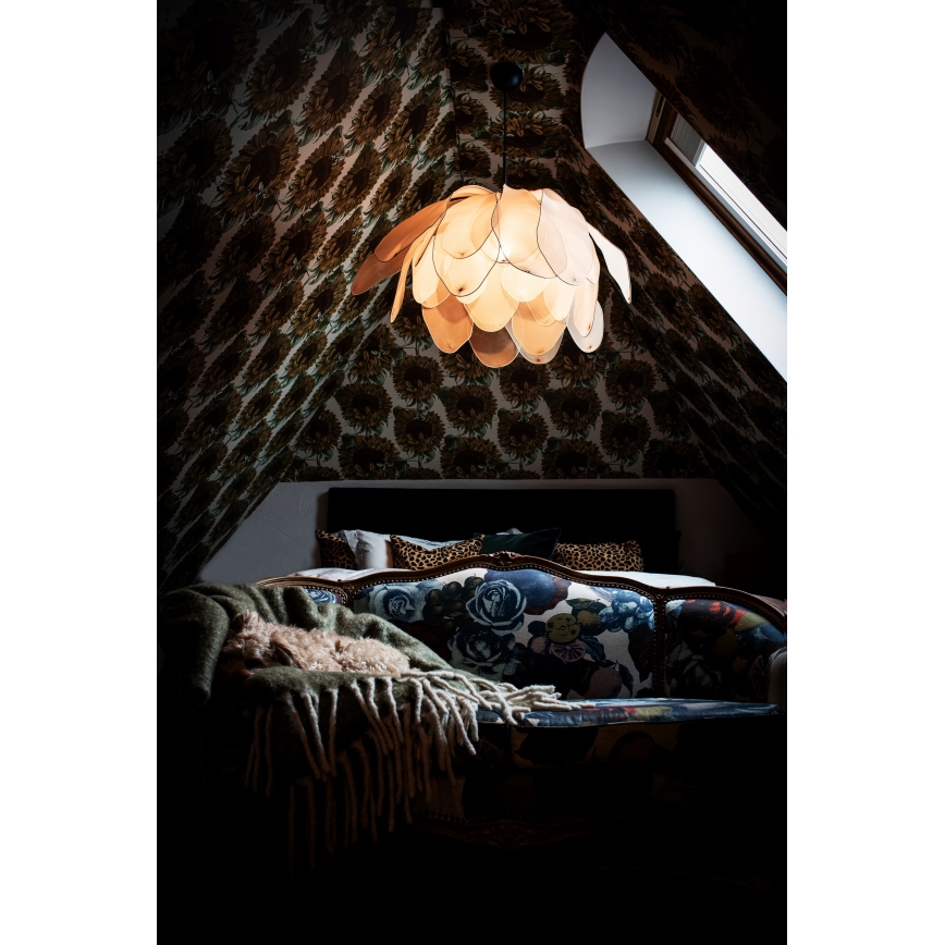 ByRydens - Luster na sajli LOU LOU 1xE27/5W/230V bež, prečnik 80 cm