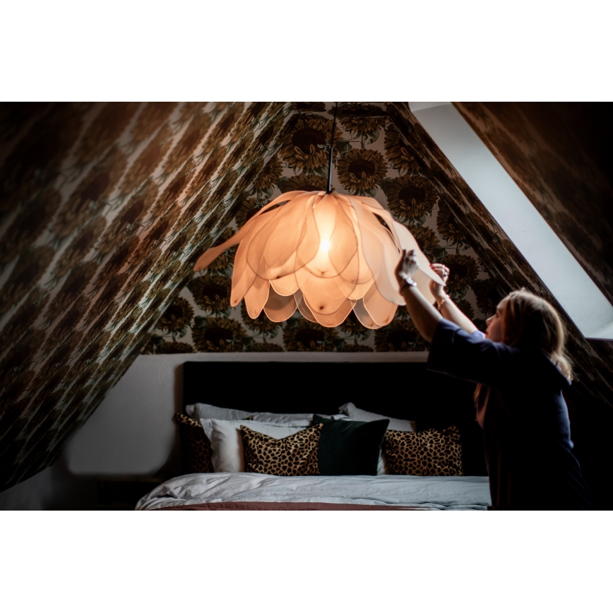 ByRydens - Luster na sajli LOU LOU 1xE27/5W/230V bež, prečnik 80 cm